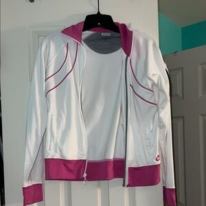 Vintage pink/White Nike Zip-Up Sweater